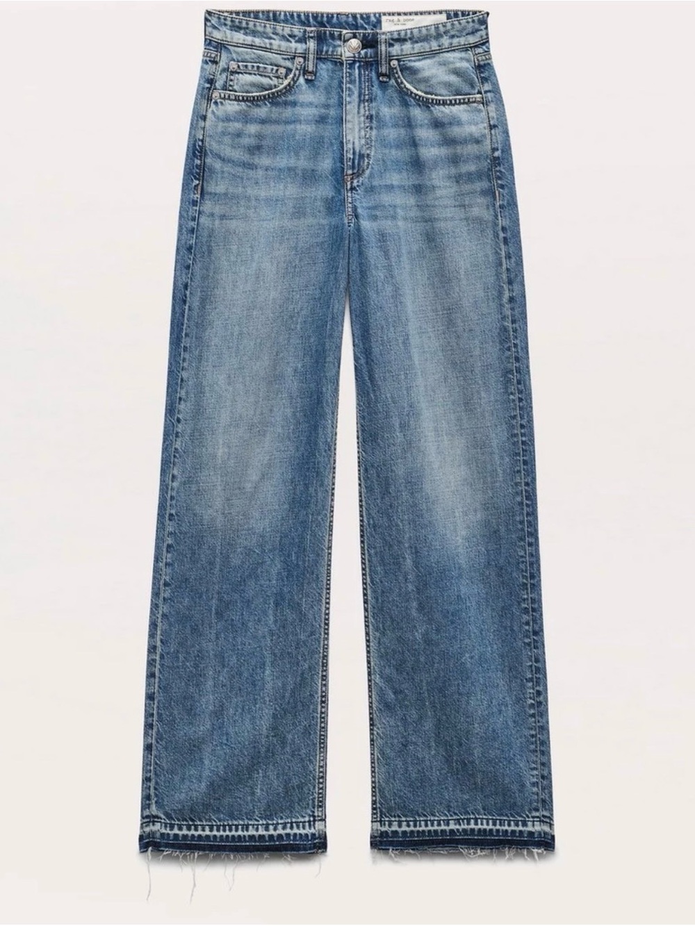 rag & bone Light Blue Wide Leg Jeans - Picture 4 of 9